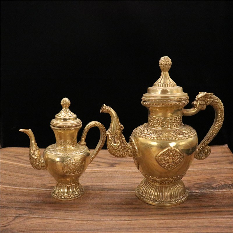 黄铜仿古臧壶摆件  大号臧壶酒壶水壶家居茶道酒店装饰品
