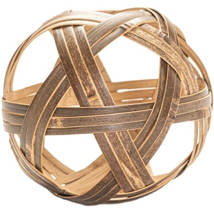 竹编小号竹球 紫竹蹴鞠球创意装饰道具 幼儿园手工圆形球