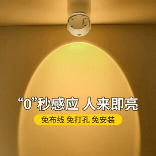 门牌感应免打背景墙照画日落氛围灯入户玄关壁画壁灯