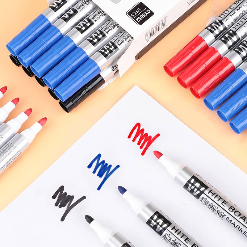 30支白板笔办公教学会议黑板笔水性可擦红蓝黑色彩色写字板儿童不