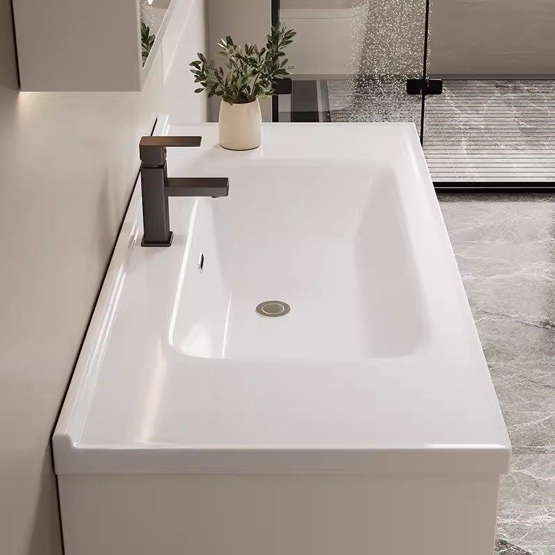 实木浴室柜洗手洗脸盆柜洗漱台陶瓷一体盆智能防水落地