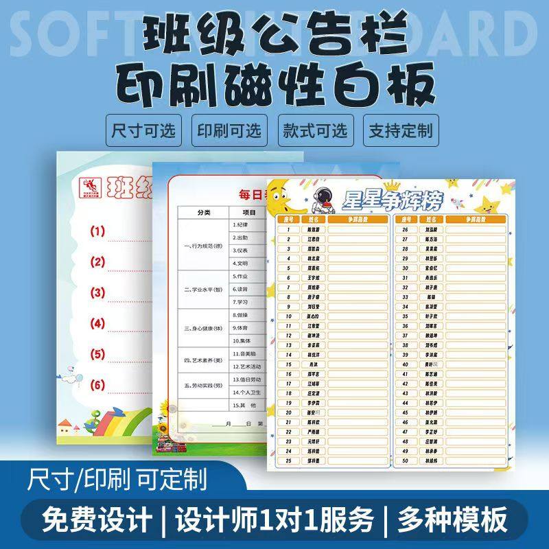 班级文化磁性擦写墙纸小学教室装饰展示班务幼儿园公告栏学生磁性