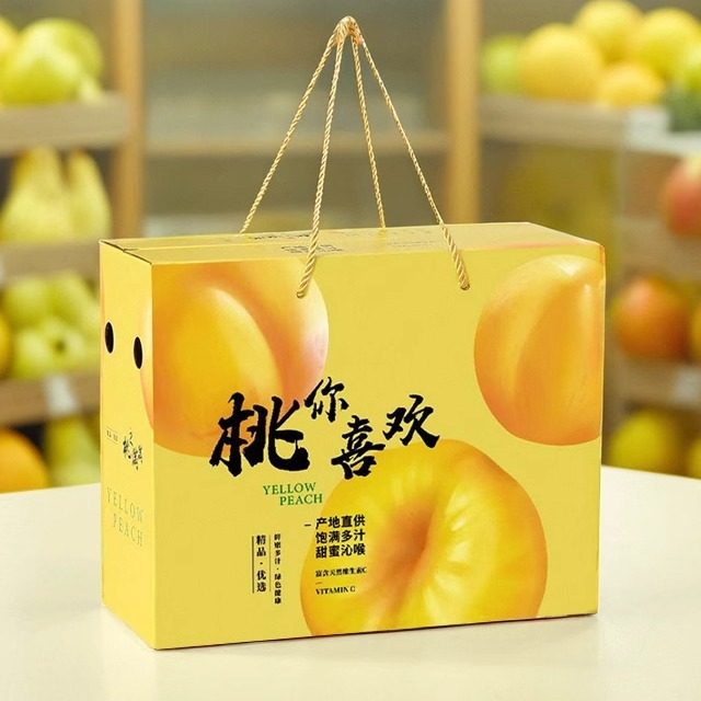 黄桃包装箱水蜜桃油桃蟠桃子礼品盒斤