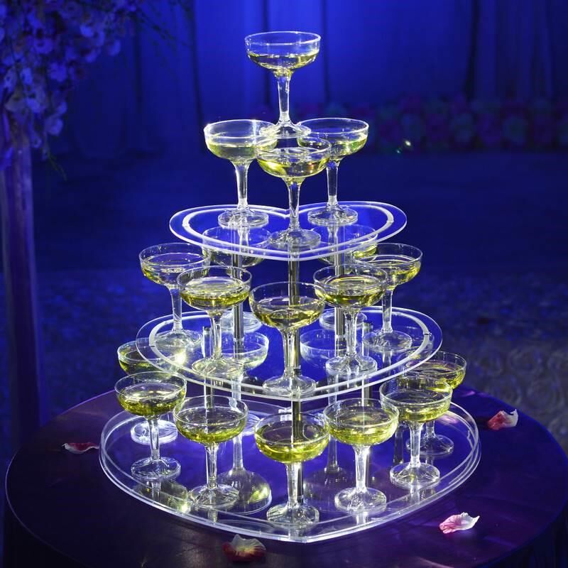 层心形香槟塔架子酒 婚礼酒台杯塔婚庆道具香槟塔