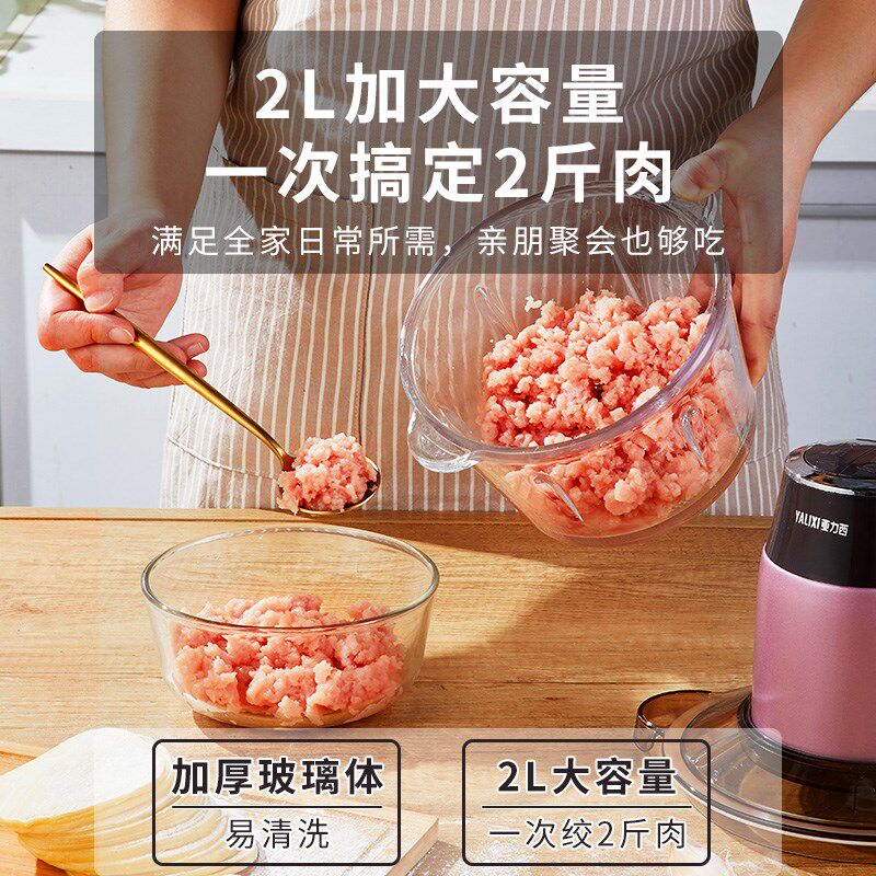 亚力西绞肉机家用电动小型搅拌料理机辣椒打馅碎菜搅蒜泥器