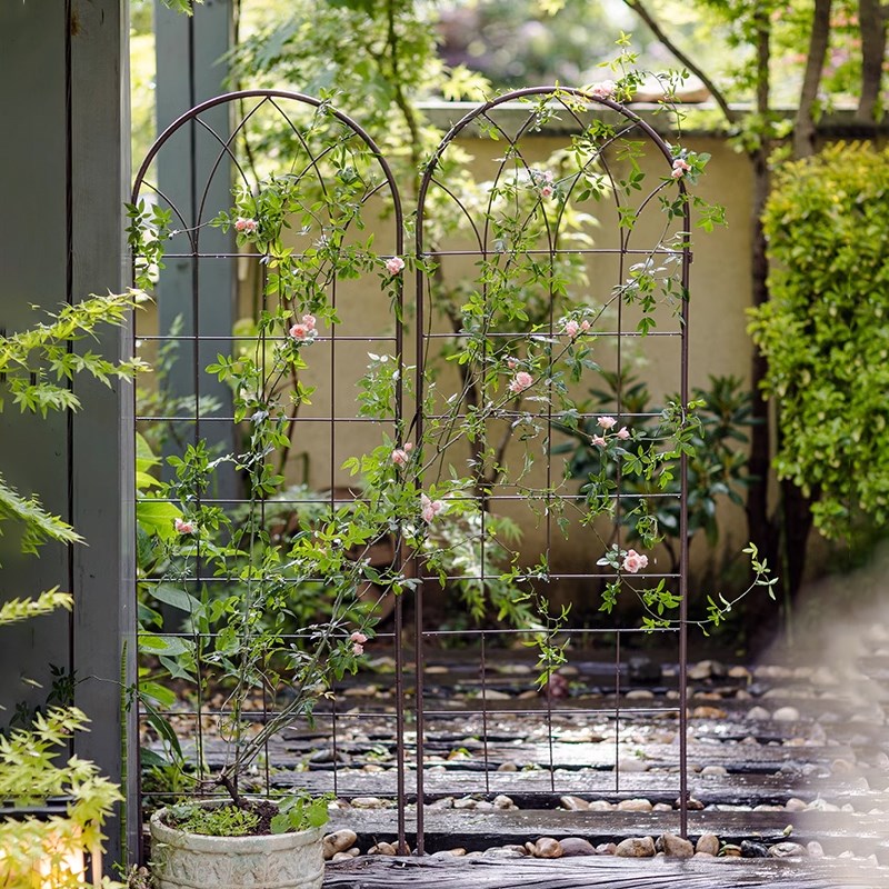 铁艺爬藤架屏风栅栏落地花架围栏花园田园隔断月季铁线莲阳台支架