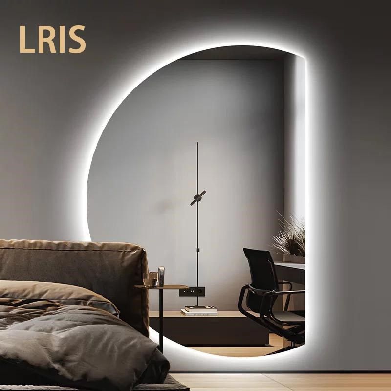 半圆形风全身镜家用穿衣镜壁挂粘梳妆镜LD发光镜异形大镜子,家装主材,浴室镜,淘宝优惠券,粉丝福利购,淘宝优惠卷