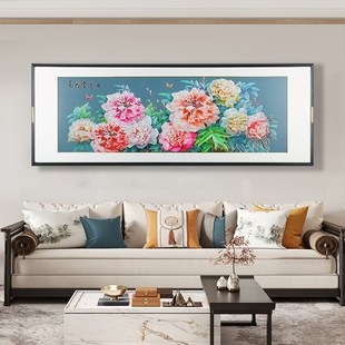 客厅沙发背景墙装 饰画万里长城铜雕画办公室靠山图山水画国画高档