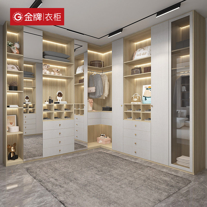 金牌全屋自制整体走入式衣帽间移门柜子卧室家具