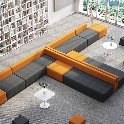 办公室培训机构接待前台等候休息区洽谈会客创意异形茶几沙发