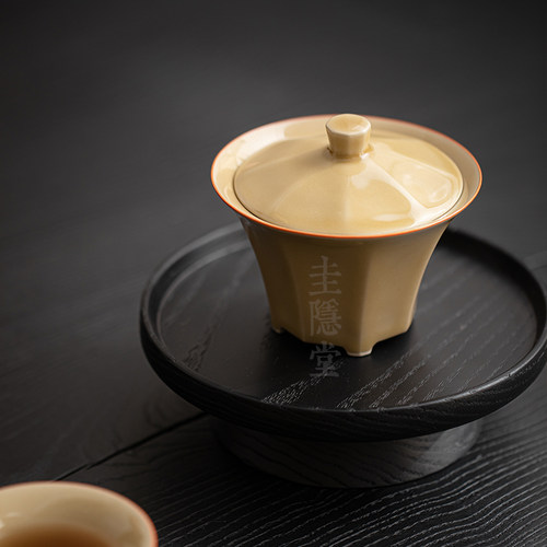 圭隐堂定窑手工盖碗复古单烫手泡茶碗手抓碗功夫茶具