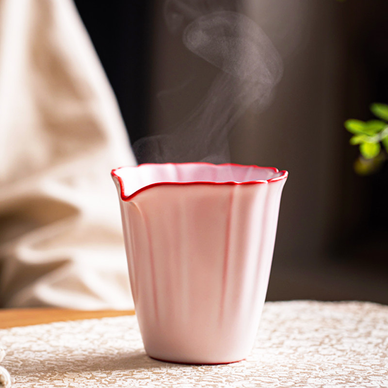 猪油冻汝窑片公道杯茶海功夫茶具匀茶杯分茶器粉色佳