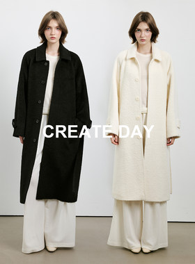 CREATEDAYBC苏丽圈圈拉毛大衣