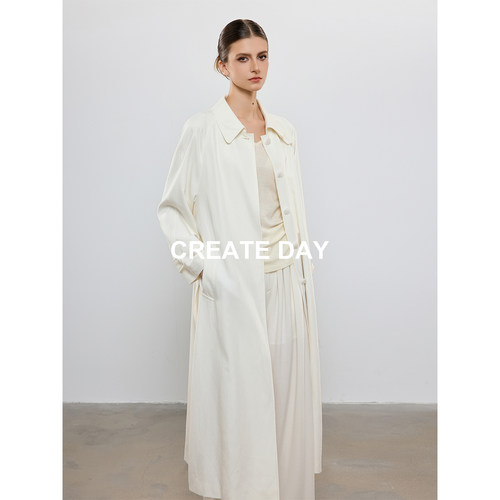 78%天丝+22%羊毛长款风衣