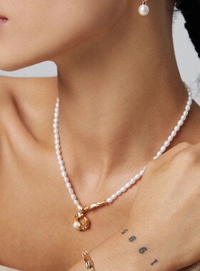 天然珍珠丝巾设计系列款纯银天然珍珠项链