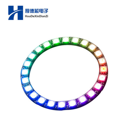 24位 WS2812 5050 RGB LED模块 内置全彩驱动彩灯 圆形开发板模块