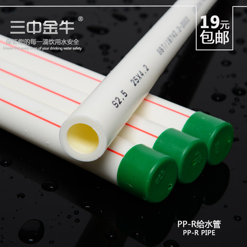 三中金牛 水管管材PPR冷热水管加厚4 6分给水管件2025接头配件