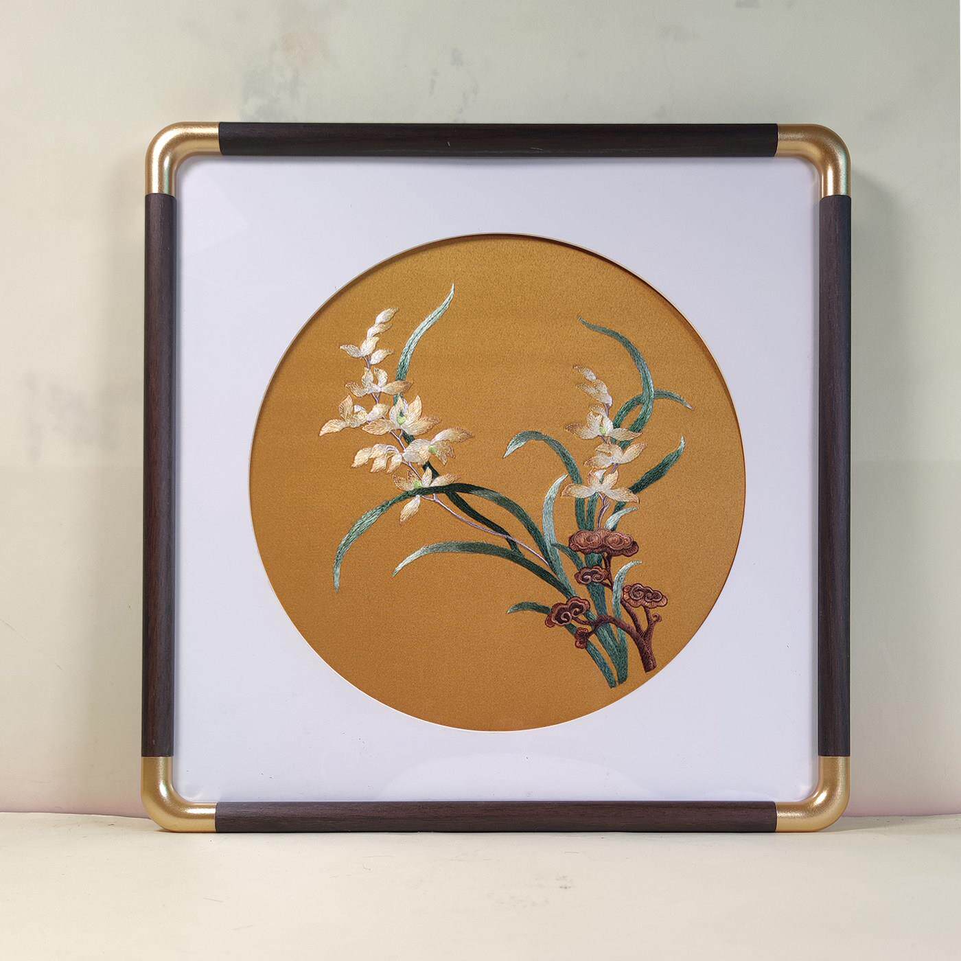苏绣成品带框纯手工挂画新中式客厅玄关书房绣品装饰画非遗礼品