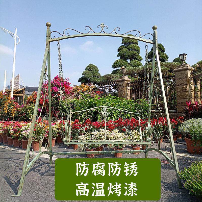 秋千户外庭院欧式铁艺双人吊椅防水防晒家用花园阳台摇椅室内大人
