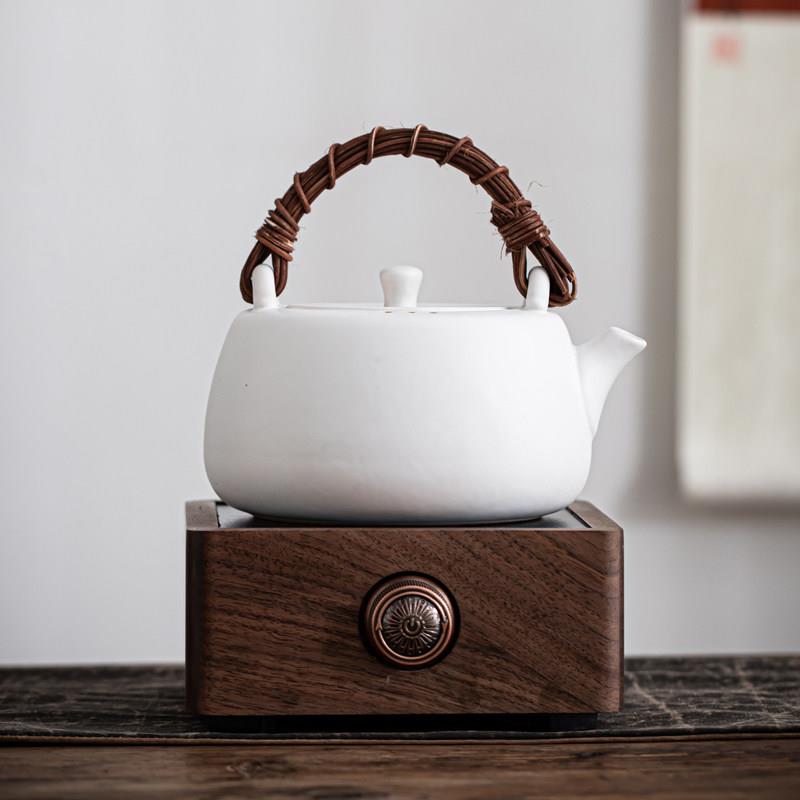 琨德胡桃木电陶炉煮茶壶家用陶瓷烧水壶全自动小型白茶煮茶器套装