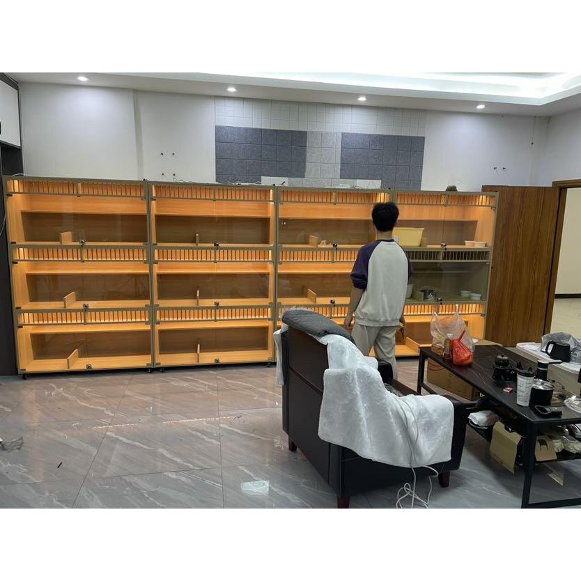 宠物店猫舍实木玻璃猫柜展示繁殖寄养柜带厕所别墅笼猫笼