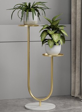 花盆架铁艺客厅室内阳台装饰落地式多层花架置物架现代简约花架子