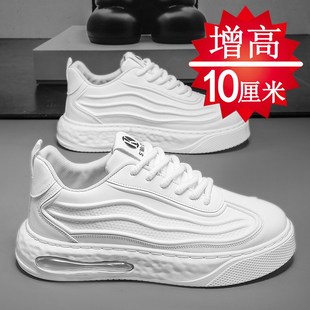 运动小白鞋 夏季 减震休闲鞋 男10cm厚底隐形内增高8cm6cm男鞋 增高鞋