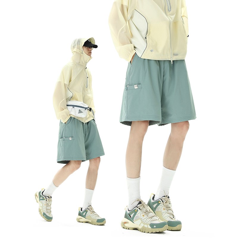 山系户外防水工装短裤男夏季薄款速干透气沙滩裤宽松休闲五分裤子