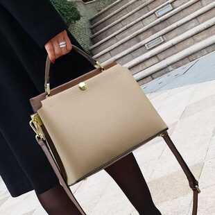 夏季包包女新款2025手提包女士C真皮包包大容量单肩斜挎撞色通勤