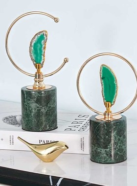 北欧轻奢摆件现代简约家居客厅隔断酒柜样板间几何U大理石软装饰