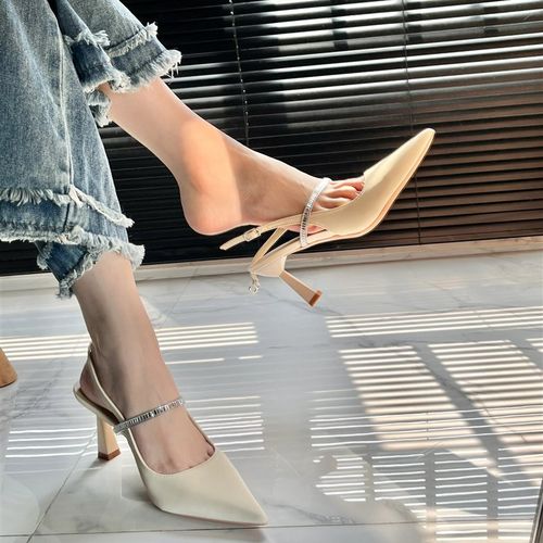 真的很绝!!尖头钻片后空气质高跟鞋