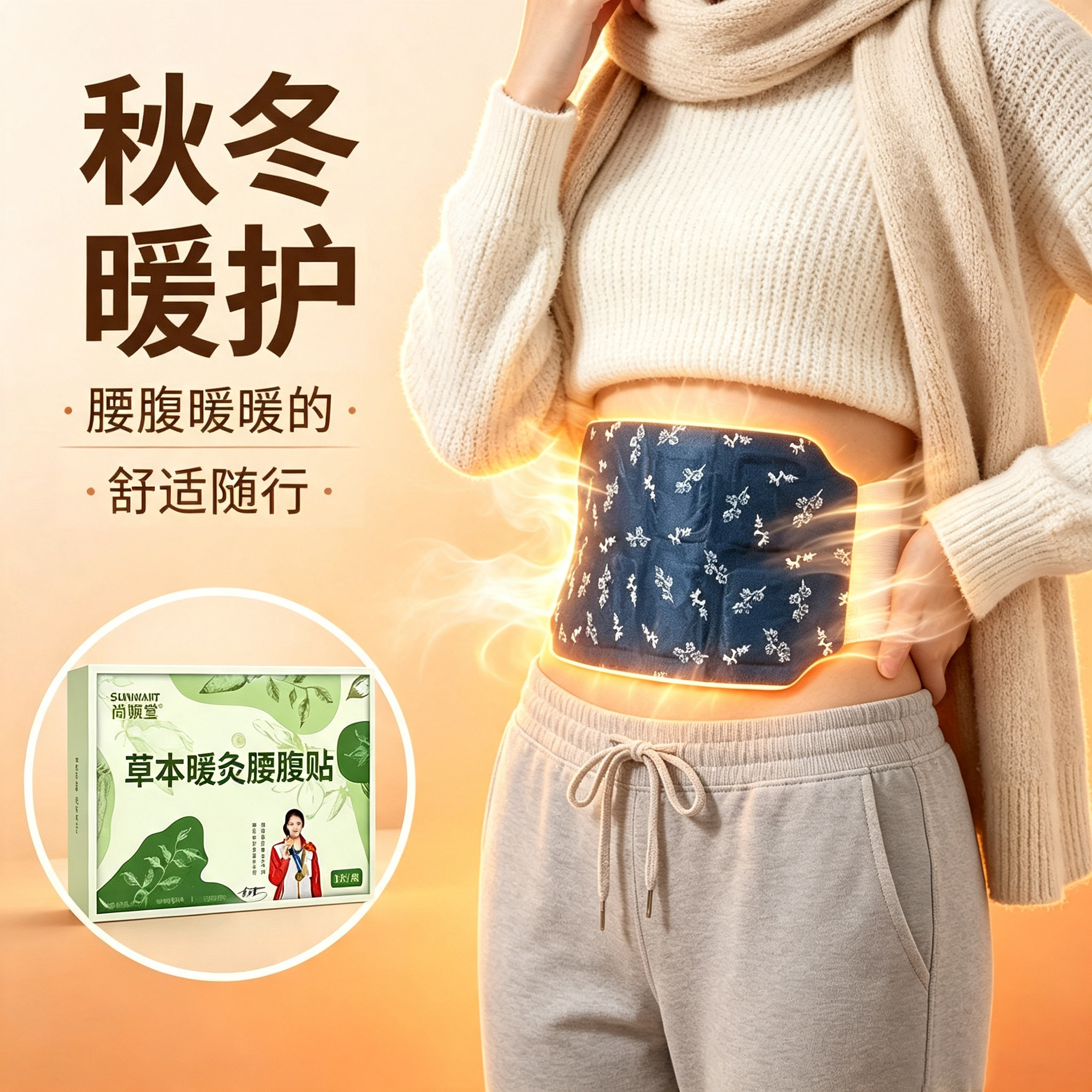 蒸汽暖腰贴一次性加热热敷发热暖腹贴暖腰贴暖腰带自发加热护腰贴
