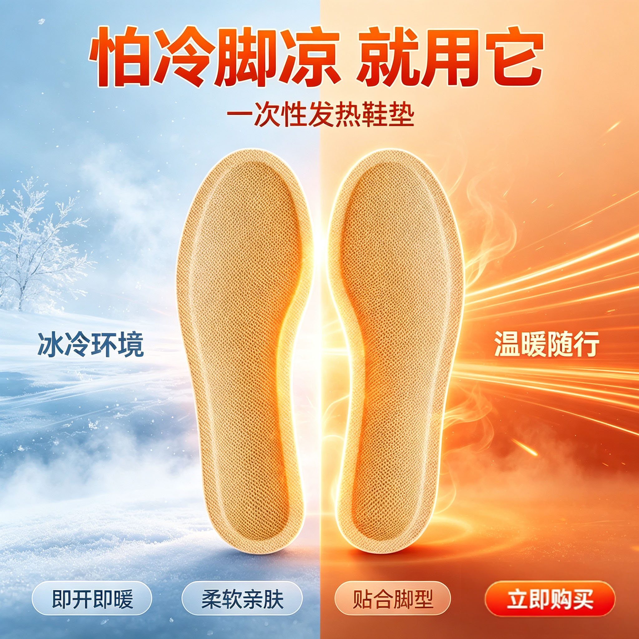 新款发热鞋垫男女一次性可行走暖脚宝发热鞋垫暖足贴暖宝宝鞋垫