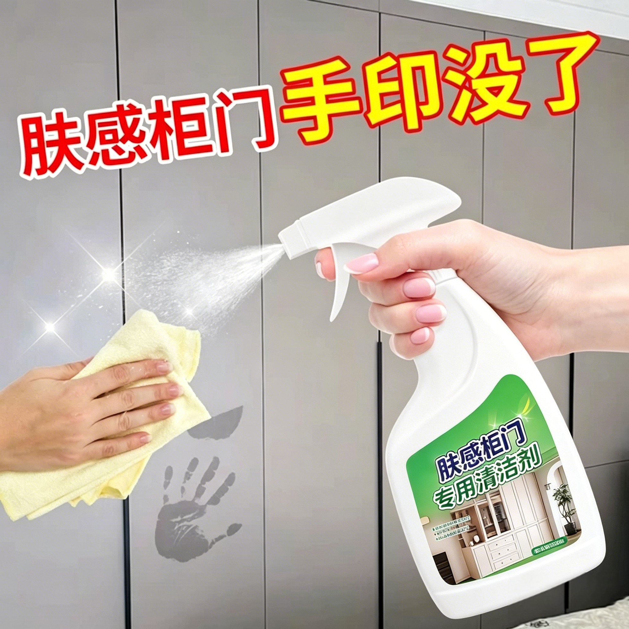 肤感柜门清洁剂去手印专用厨房