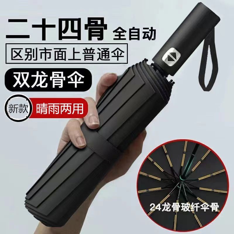 雨伞加厚加粗抗风结实耐用折叠全自动学生上学专用防晒Z遮阳太阳图片