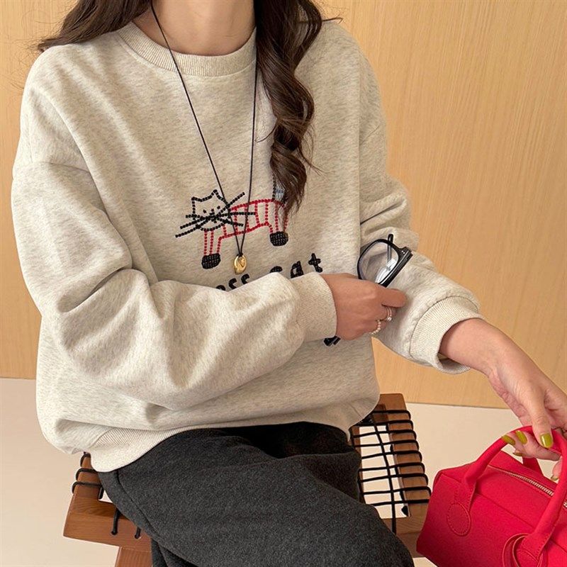 2025秋季外出哺乳卫衣孕妇装刺绣卡通猫咪产后月子服喂奶上衣女,孕妇装/孕产妇用品/营养,哺乳衣/月子服,淘宝优惠券,粉丝福利购,淘宝优惠卷