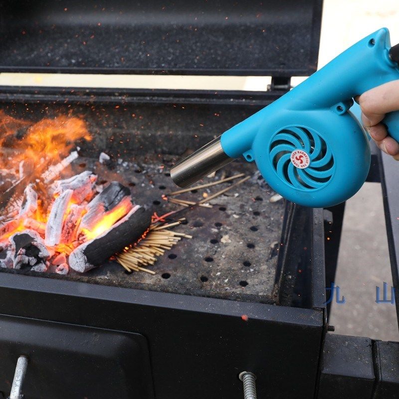 户外烧烤野营电动鼓风机充电式大风力小型J12v直流充电鼓风机锂电