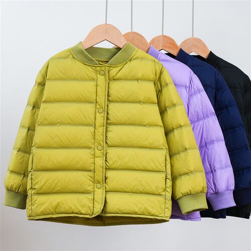 男童羽绒服轻薄儿童保暖外套秋冬季新款2024立领棒球服面包服女童