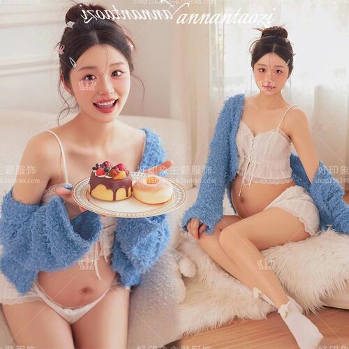 影楼孕妇照服装新款可爱套装甜美风孕妈咪小清新孕妇照衣服在家拍