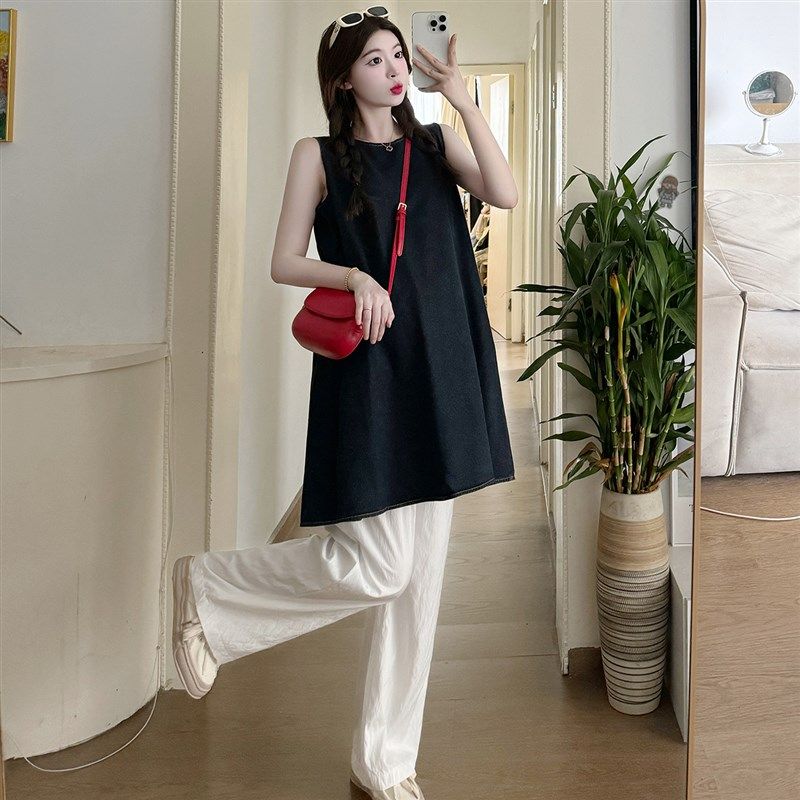 孕妇夏装套装宽松a字牛仔背心短裙2024新款休闲阔腿裤夏季两件套,孕妇装/孕产妇用品/营养,套装,淘宝优惠券,粉丝福利购,淘宝优惠卷