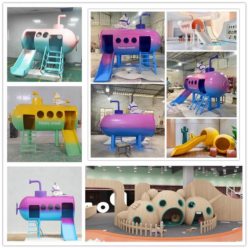 玻璃钢滑梯儿童室内家用室外大z型卡通雕塑幼儿园公园商场户外厂