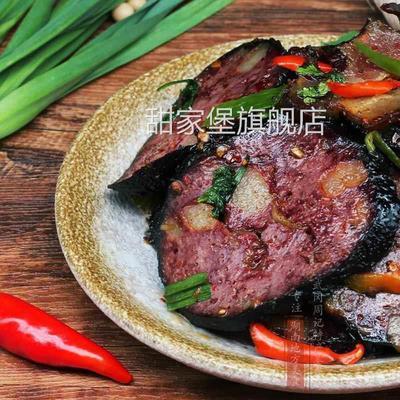 猪血丸子多肉手工新鲜武冈特产湖南邵阳农家柴火烟熏腊猪血饼粑粑