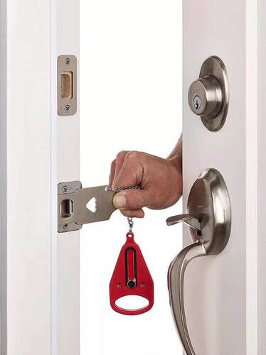 Portable lock 安全门扣锁 便携临时房门挡 顶门器阻门器 防盗锁