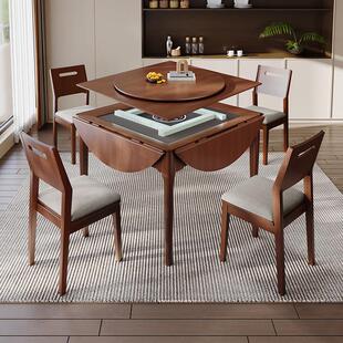 新中式实木折叠圆桌全自动麻将机麻将桌餐桌两用一体家用简约现代