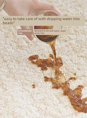 德国Elze客厅地毯硅藻丝免洗可擦奶油风格纯色沙发卧室无障碍豪华