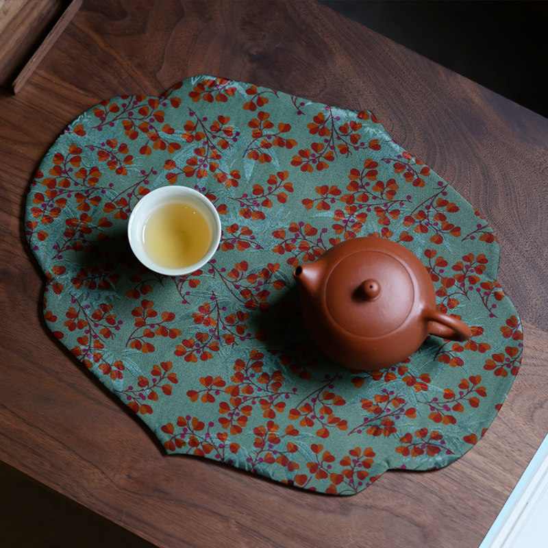 香云纱干泡茶席茶壶垫中式禅意复古桌旗桌布茶垫茶道零配布垫