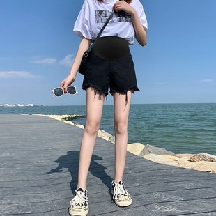 孕妇短裤外穿孕早期阔腿打底裤子女夏季薄款大码休闲牛仔短裤夏装