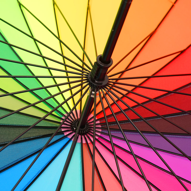 24骨彩虹伞大超大雨伞长柄防水车用加固大号双人雨伞女伸缩伞