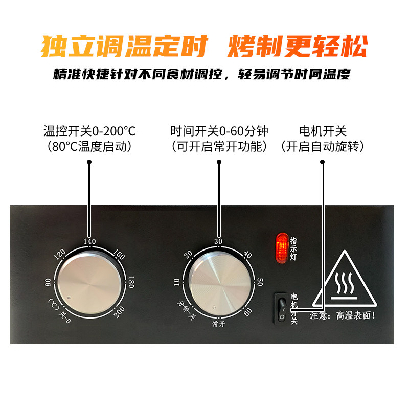 无烟电烤炉商用烤肉无烟串烧机自动旋转烤盘烤茄子生蚝面筋