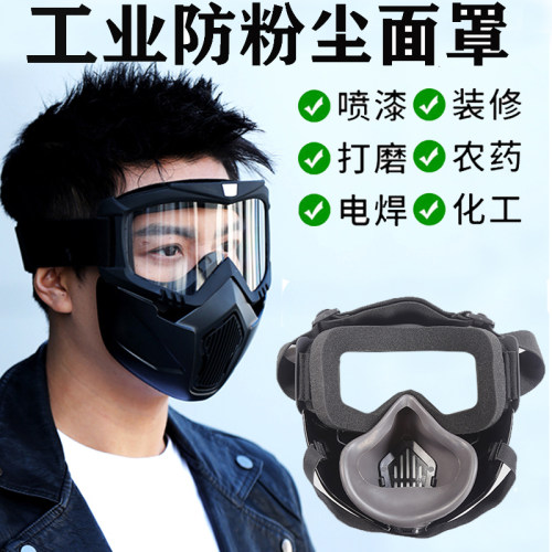 防工业粉尘肺面罩防尘防雾防风沙防毒全脸劳保护目面具